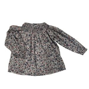 Busy Bees Girl’s Long Sleeve Smocked Collar Printed Shirt